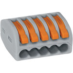 WAGO 222-415 5 Conductor Classic Lever Splicing Connector 32A Grey/Orange