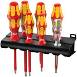 Wera 05006148001 160i/165i/7 VDE Kraftform Plus Slot/Pozi Screwdrivers 7-Pce Set